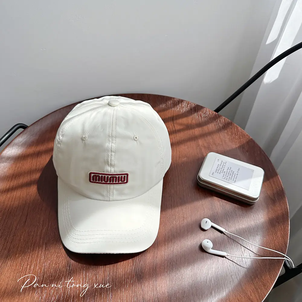 Beige Embroidered Baseball Cap for Boys Girls Outdoor Sports - Image 9