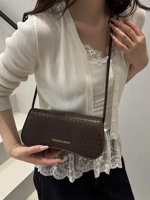 2025 Square Bag with Textured Leather Strap - Image 8