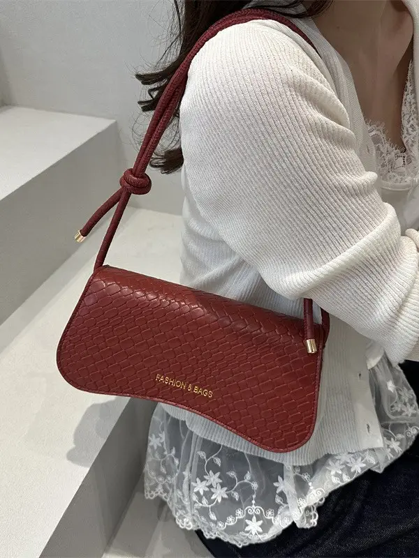 2025 Square Bag with Textured Leather Strap - Image 9