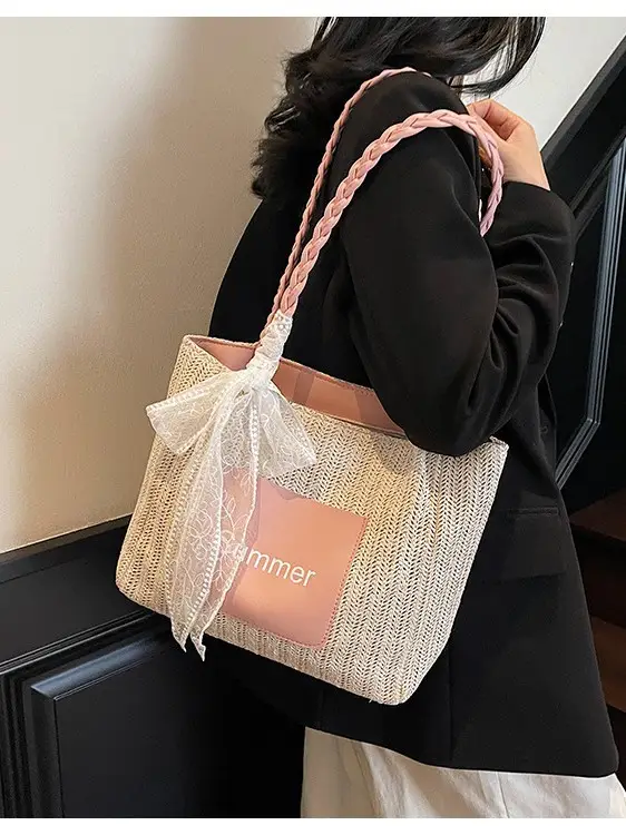 Women Cross-Brown Straw Bag Large Capacity 2025 - Image 6