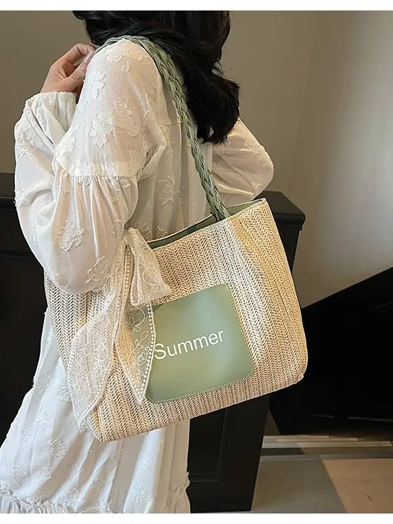 Women Cross-Brown Straw Bag Large Capacity 2025 - Image 7