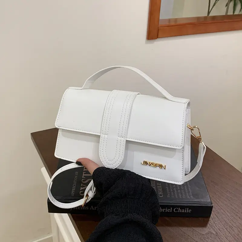Women's 2025 Spring Letter Square Bags Pink White Black - Image 6