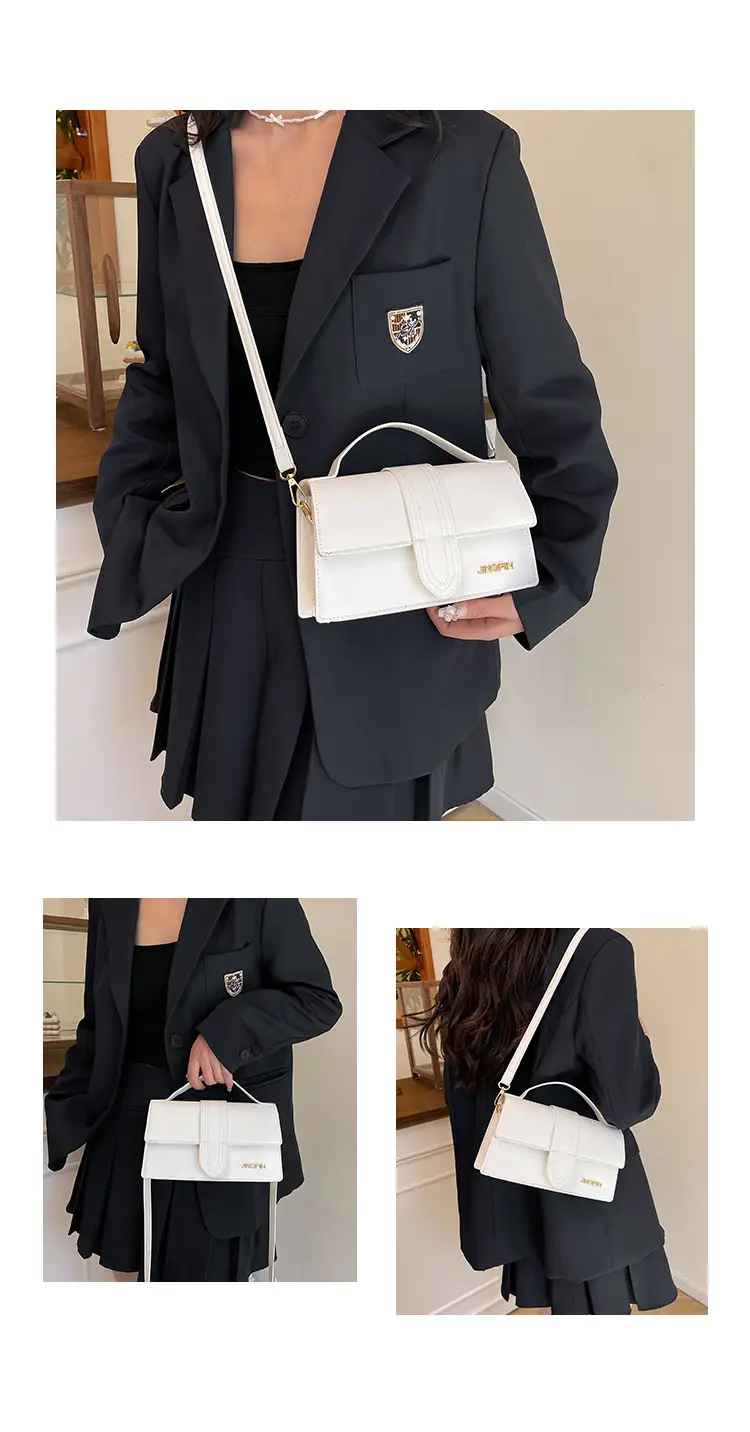 Women's 2025 Spring Letter Square Bags Pink White Black — feature 7