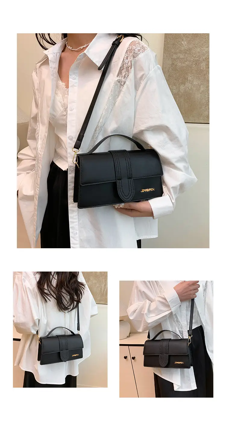 Women's 2025 Spring Letter Square Bags Pink White Black — feature 9