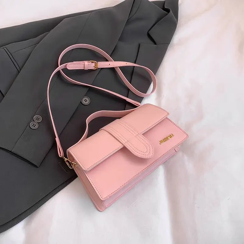 Women's 2025 Spring Letter Square Bags Pink White Black - Image 2