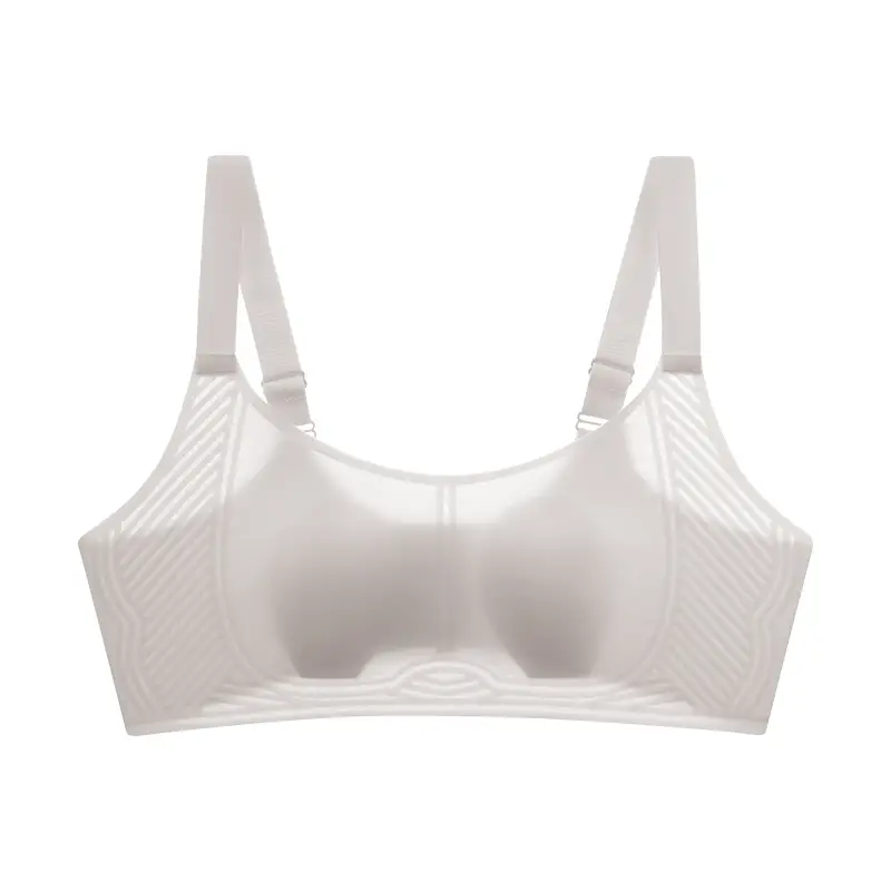 Jelly Strip Big Chest and Small Underwear Traceless Rabbit Ear Cup plus size 100.00kg Breast Bra Traceless Thin Summer