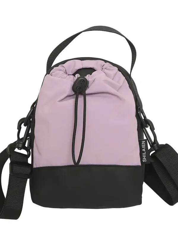 Black Drawstring Crossbody Bag for Men Women - Image 10