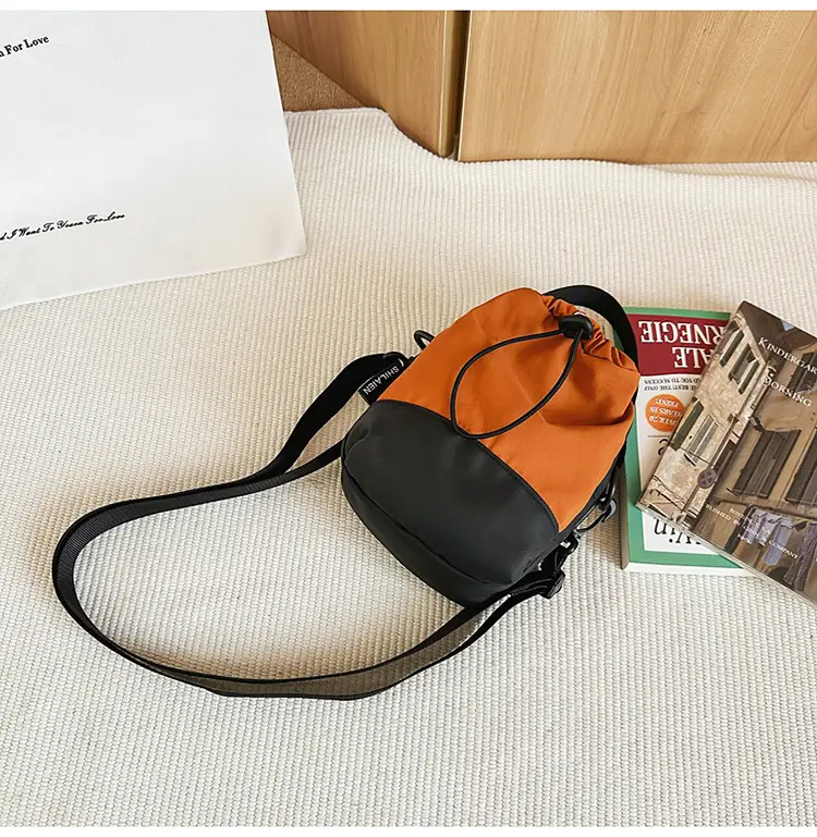 Black Drawstring Crossbody Bag for Men Women — feature 16