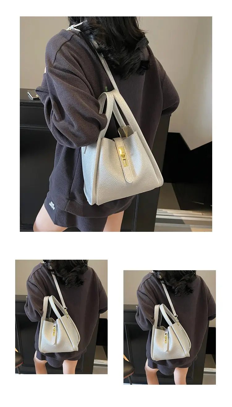 Women's Litchi Pattern Shoulder Bag 2025 New Fashion — feature 11