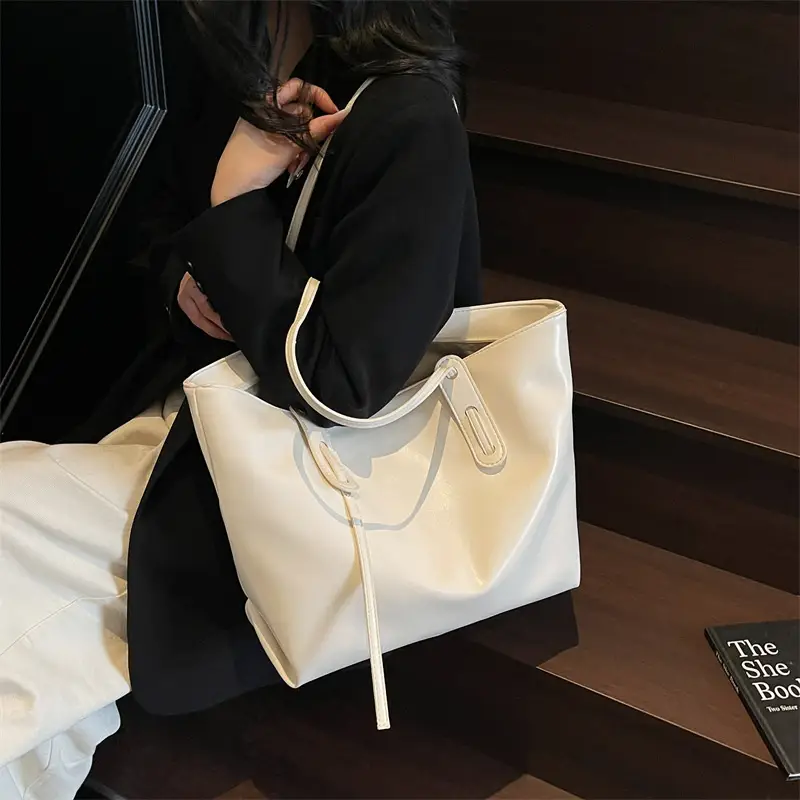Women's Yellow Leather Tote Bag Large Capacity 2025 - Image 7