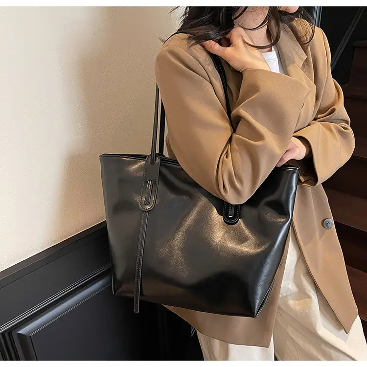 Women's Yellow Leather Tote Bag Large Capacity 2025 — feature 26