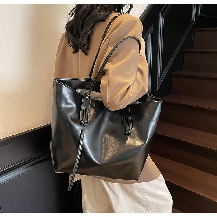 Women's Yellow Leather Tote Bag Large Capacity 2025 — feature 29