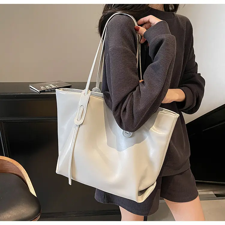 Women's Yellow Leather Tote Bag Large Capacity 2025 — feature 33
