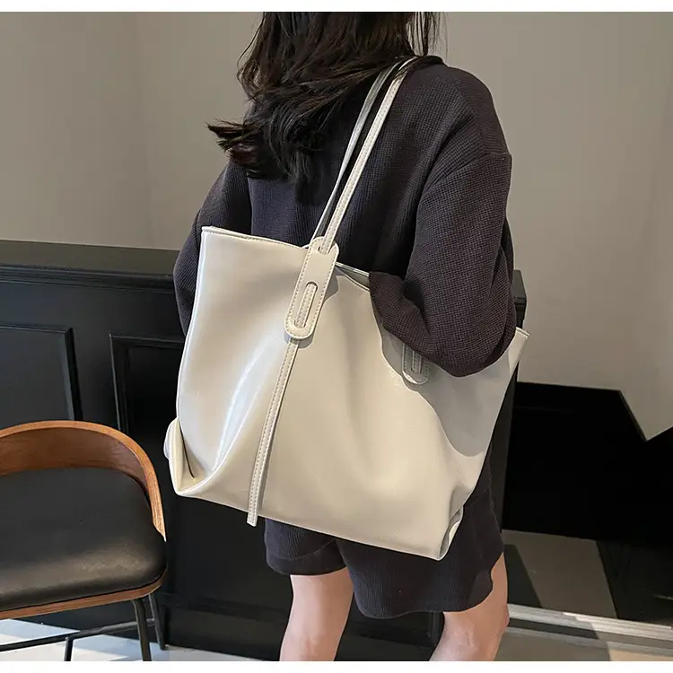 Women's Yellow Leather Tote Bag Large Capacity 2025 — feature 35