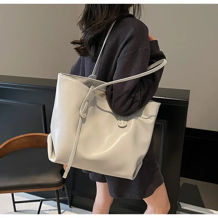 Women's Yellow Leather Tote Bag Large Capacity 2025 — feature 36