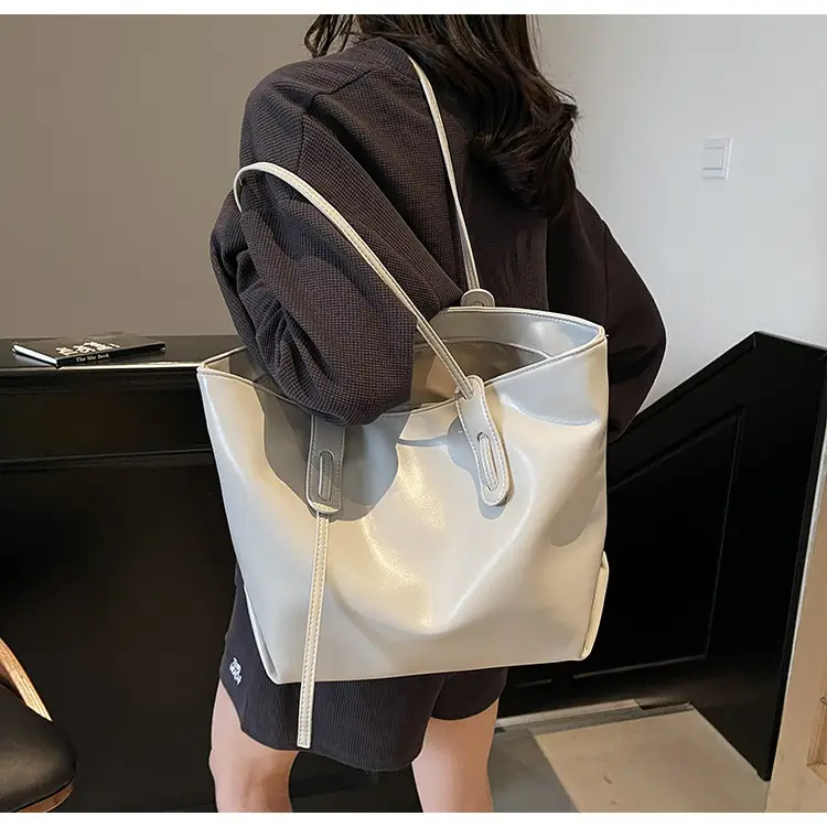 Women's Yellow Leather Tote Bag Large Capacity 2025 — feature 38