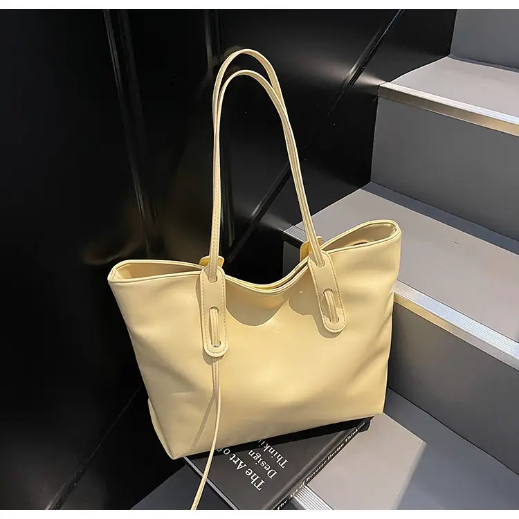 Women's Yellow Leather Tote Bag Large Capacity 2025 — feature 47