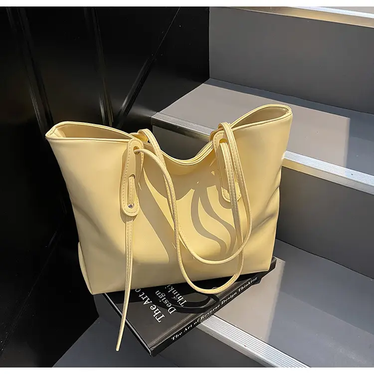 Women's Yellow Leather Tote Bag Large Capacity 2025 — feature 48