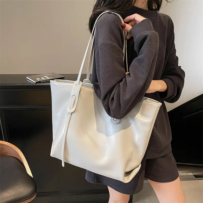 Women's Yellow Leather Tote Bag Large Capacity 2025 - Image 3