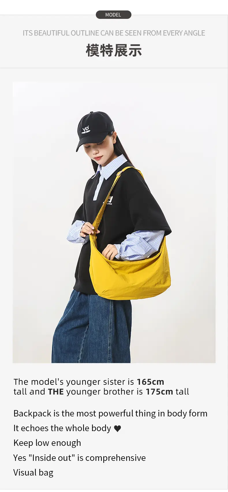 Black Crossbody Backpack for Women Sports Commute — feature 6