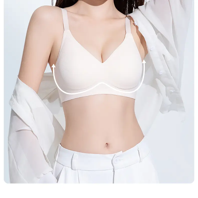 Modal Silk Women's Traceless Underwear Bra Thin Large Chest Small Chest Push-up Soft Support Non-steel Bra — feature 15