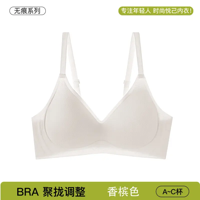 Modal Silk Women's Traceless Underwear Bra Thin Large Chest Small Chest Push-up Soft Support Non-steel Bra