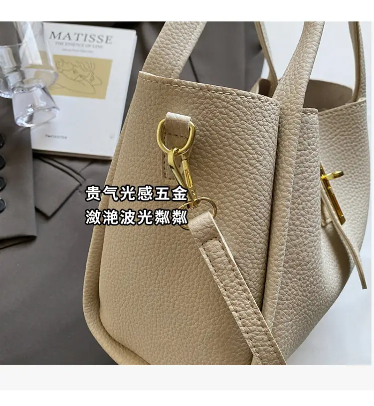 Women's Litchi Pattern Shoulder Bag 2025 New Fashion — feature 6