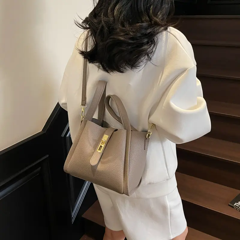 Women's Litchi Pattern Shoulder Bag 2025 New Fashion