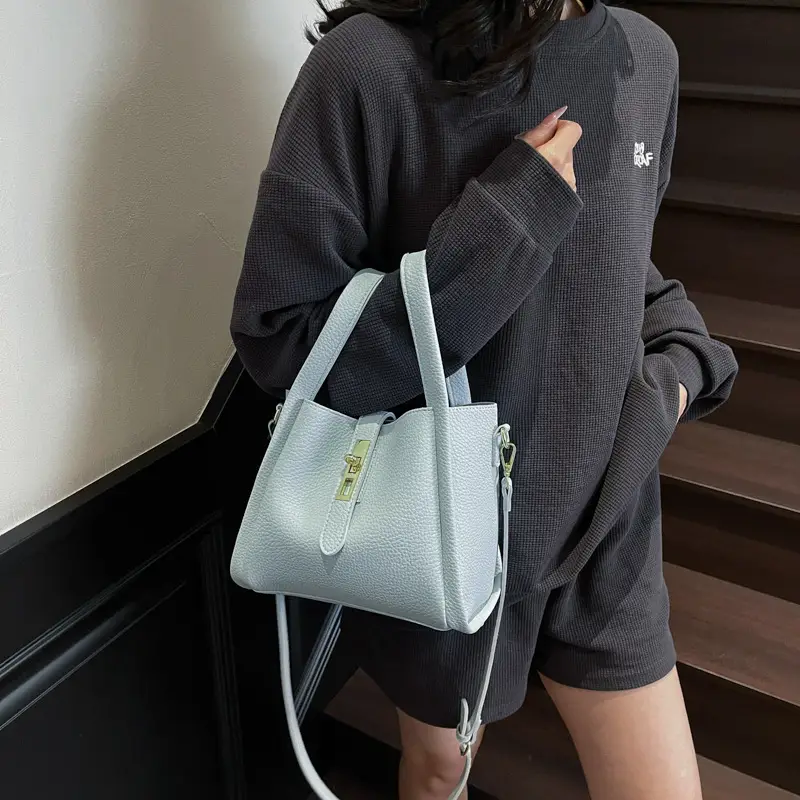 Women's Litchi Pattern Shoulder Bag 2025 New Fashion