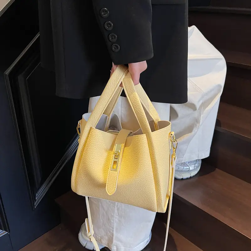 Women's Litchi Pattern Shoulder Bag 2025 New Fashion
