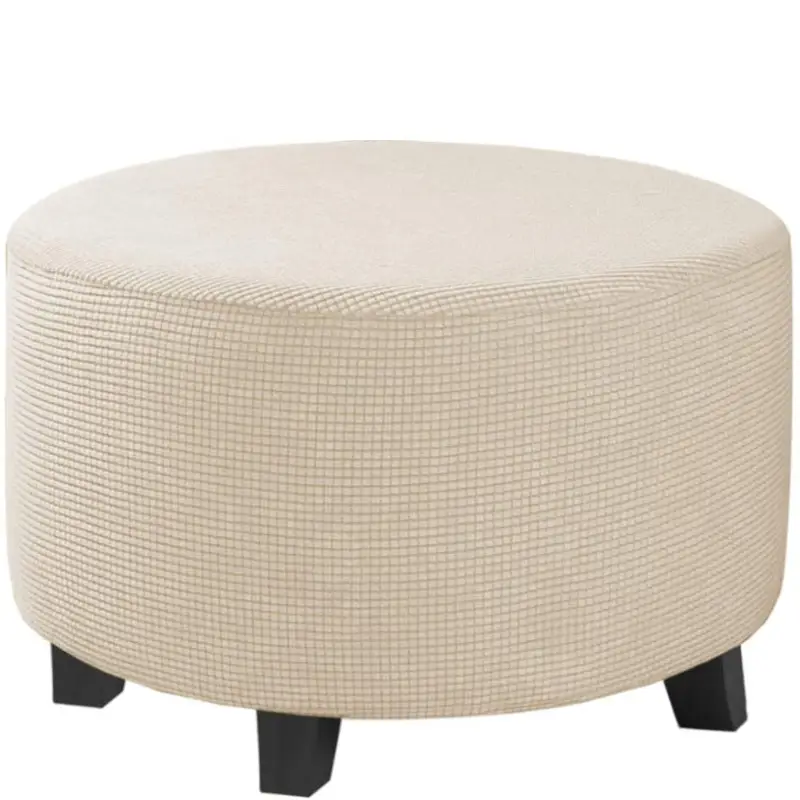 Cross-border Round Jacquard Elastic Flannel Low Stool Cover - Image 2