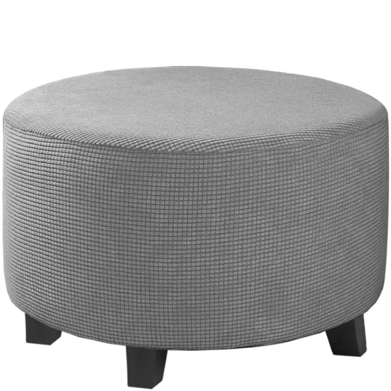 Cross-border Round Jacquard Elastic Flannel Low Stool Cover - Image 3