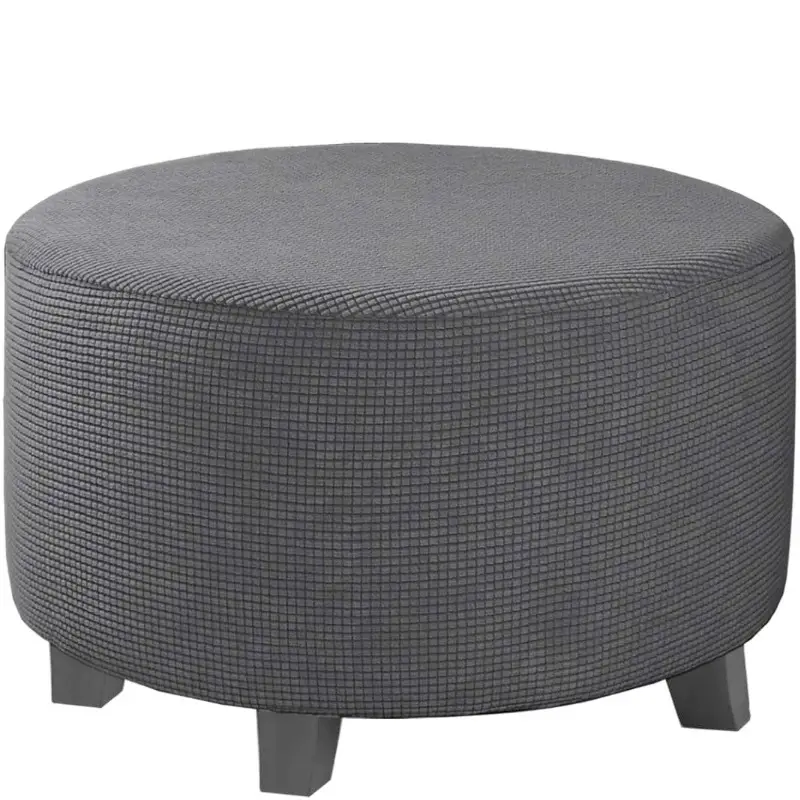 Cross-border Round Jacquard Elastic Flannel Low Stool Cover - Image 4