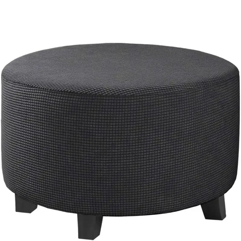 Cross-border Round Jacquard Elastic Flannel Low Stool Cover - Image 5