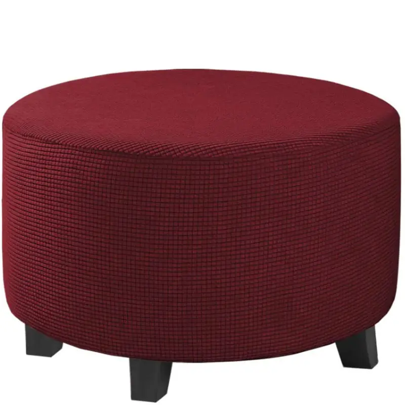 Cross-border Round Jacquard Elastic Flannel Low Stool Cover - Image 6