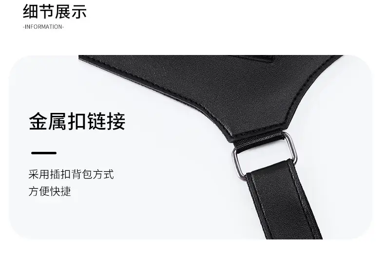 Men's Black Multifunctional Shoulder Bag with Zip Pockets — feature 18