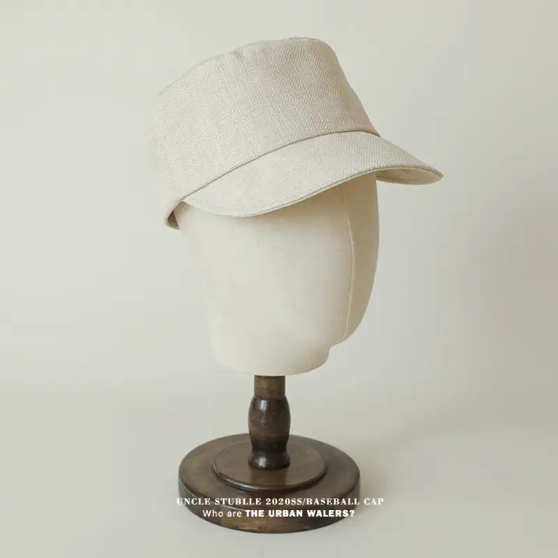Vintage Linen Equestrian Cap Women Men Summer Lightweight Breathable — feature 3
