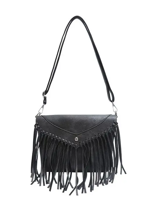 Women's Tassel Shoulder Bag Brown Leather 2025 - Image 8