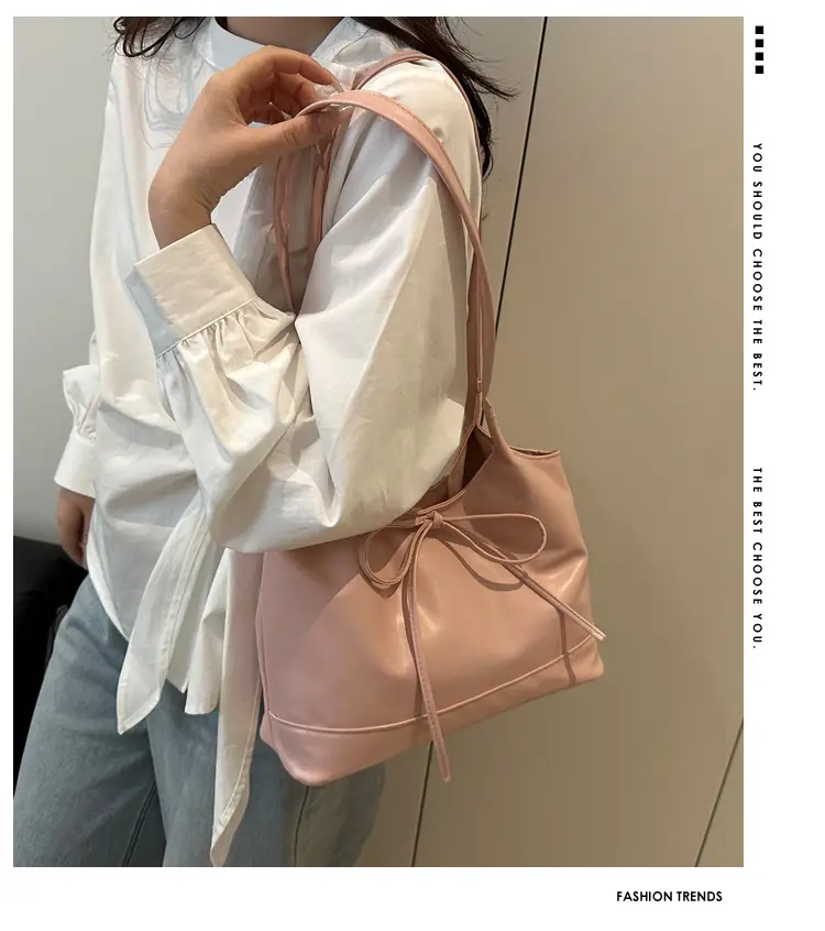 2025 Summer Women's Bow Shoulder Bags Black White Pink — feature 1