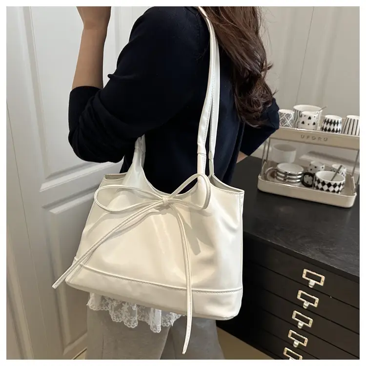 2025 Summer Women's Bow Shoulder Bags Black White Pink — feature 10