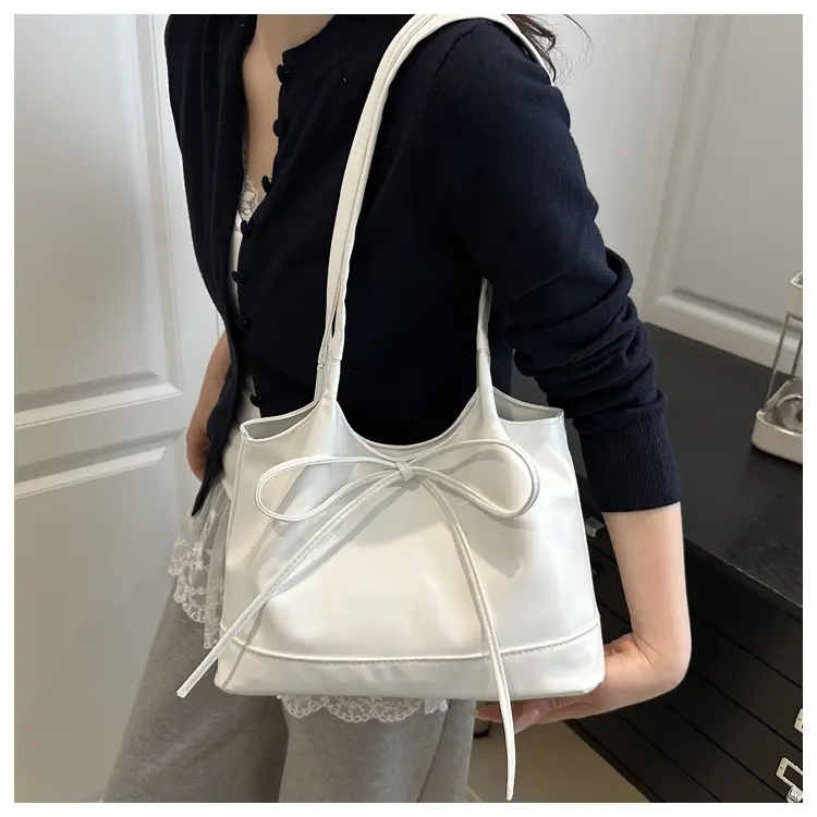 2025 Summer Women's Bow Shoulder Bags Black White Pink — feature 11