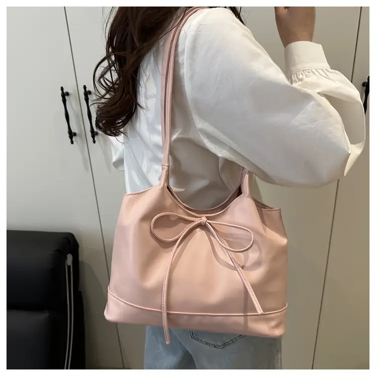 2025 Summer Women's Bow Shoulder Bags Black White Pink — feature 13