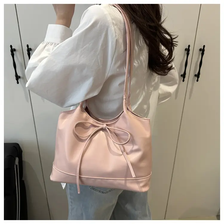 2025 Summer Women's Bow Shoulder Bags Black White Pink — feature 15