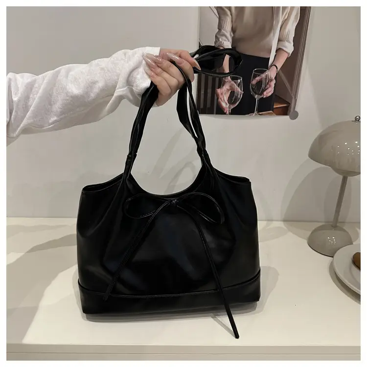 2025 Summer Women's Bow Shoulder Bags Black White Pink — feature 16