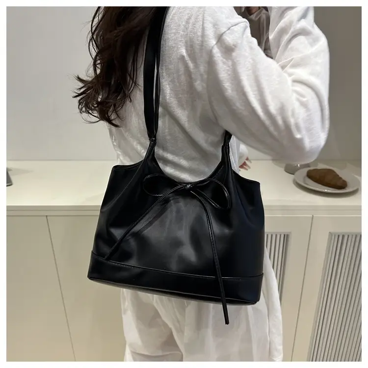 2025 Summer Women's Bow Shoulder Bags Black White Pink — feature 17