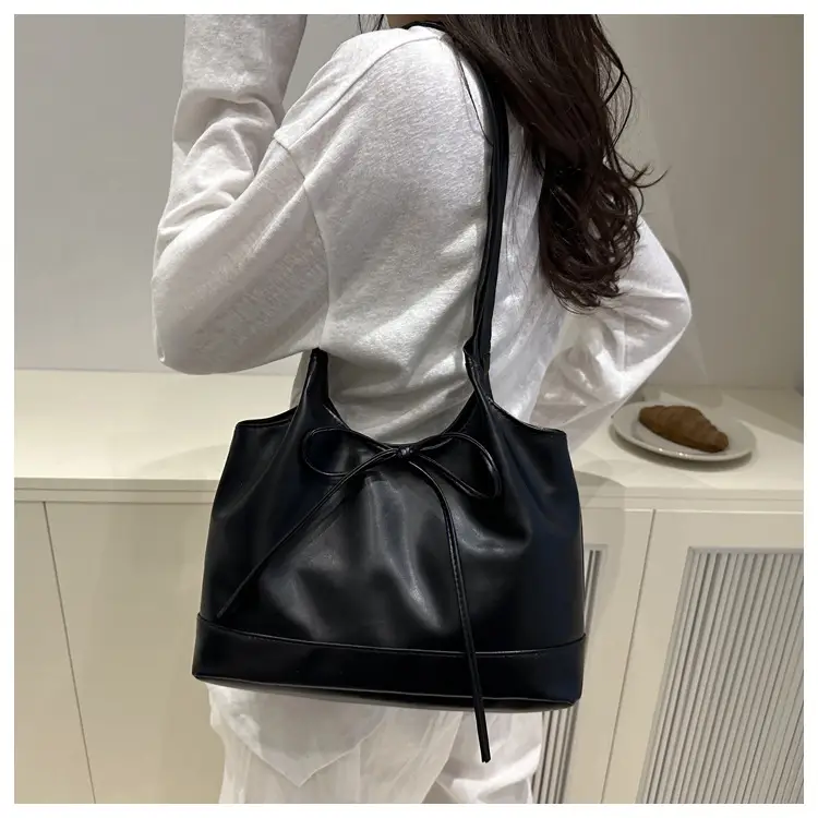 2025 Summer Women's Bow Shoulder Bags Black White Pink — feature 19