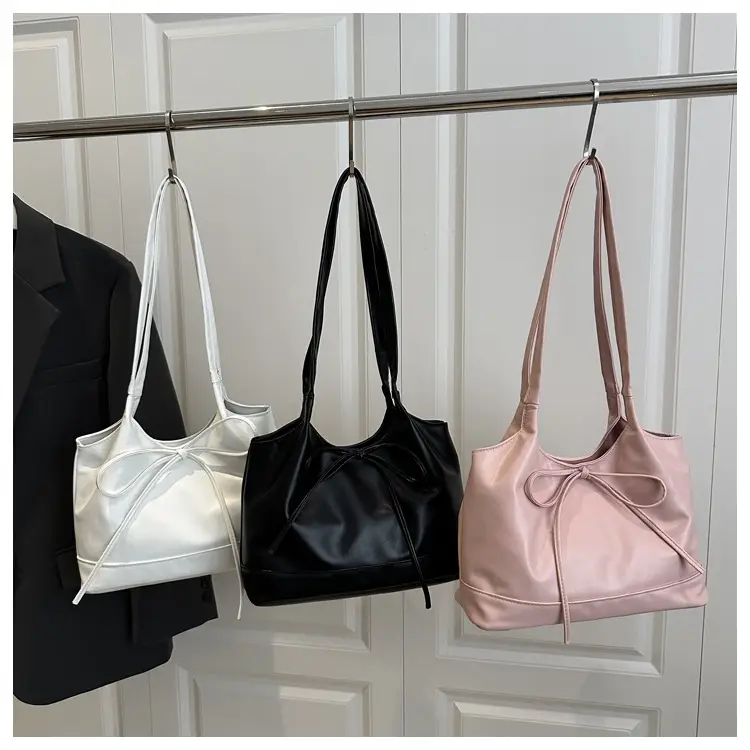 2025 Summer Women's Bow Shoulder Bags Black White Pink — feature 20