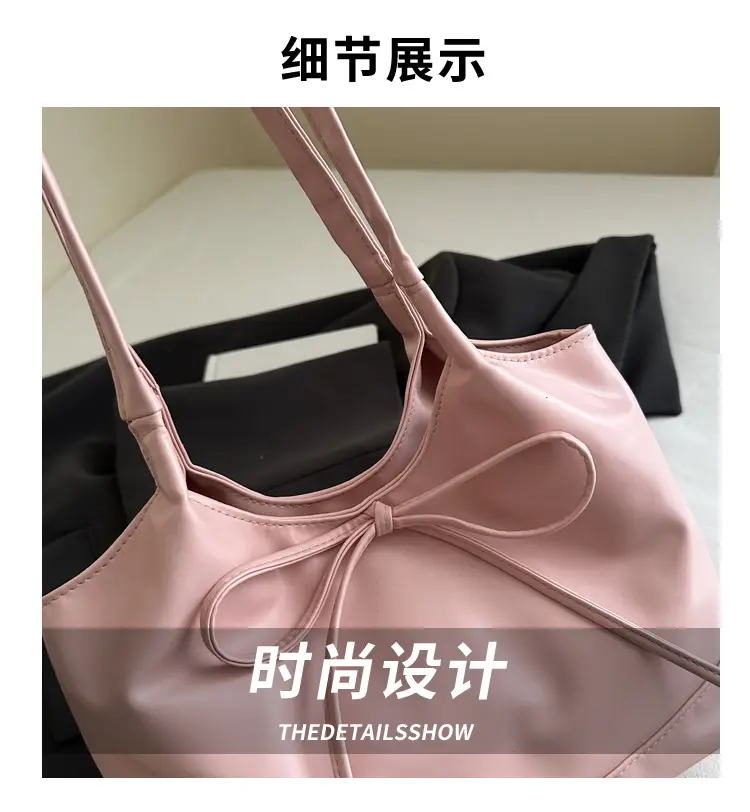 2025 Summer Women's Bow Shoulder Bags Black White Pink — feature 3