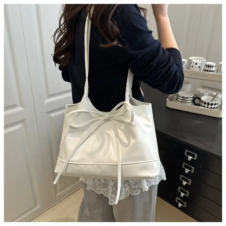 2025 Summer Women's Bow Shoulder Bags Black White Pink — feature 8