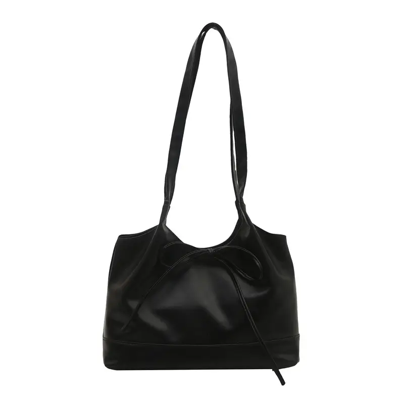 2025 Summer Women's Bow Shoulder Bags Black White Pink - Image 3